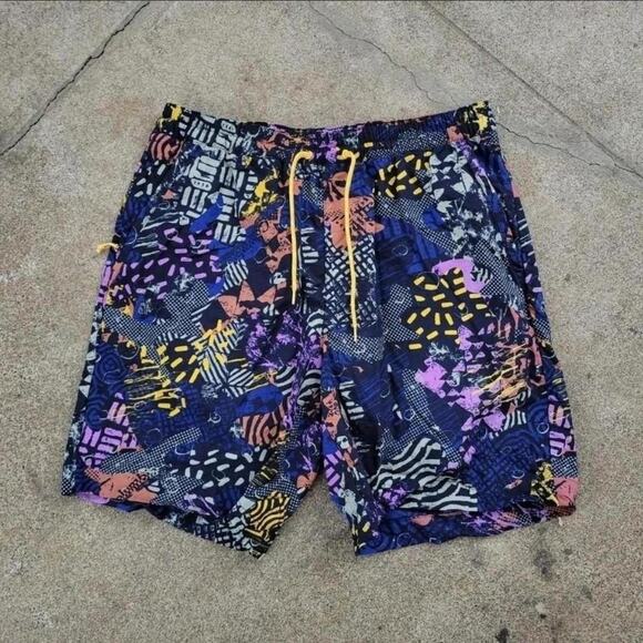 Vtg Y2k COLUMBIA SPORTSWEAR Abstract Geometric All Over Print Hiking Shorts S - Picture 1 of 4